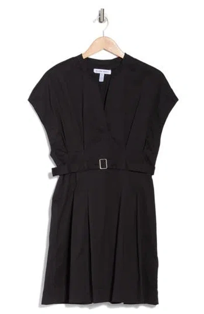 Ellen Tracy Stretch Twill V-neck Dress In Black