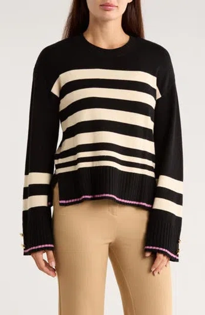 Ellen Tracy Stripe Crewneck Sweater