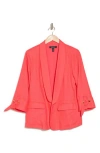 Ellen Tracy Shawl Lapel Linen-blend Blazer In Geranium