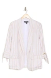 Ellen Tracy Stripe Linen Blend Blazer In Linen/white Stripe