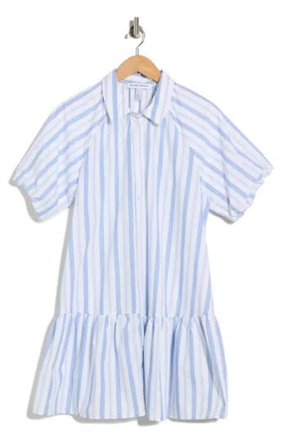 Ellen Tracy Stripe Poplin Shirtdress In Multi