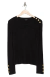 Ellen Tracy Stripe Ribbed Sweater In Black