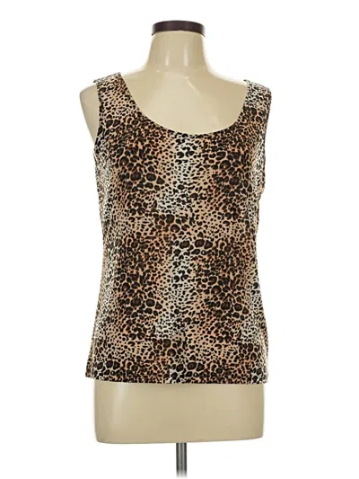 Pre-owned Ellen Tracy Tank Top Brown Strapless Neckline Tops