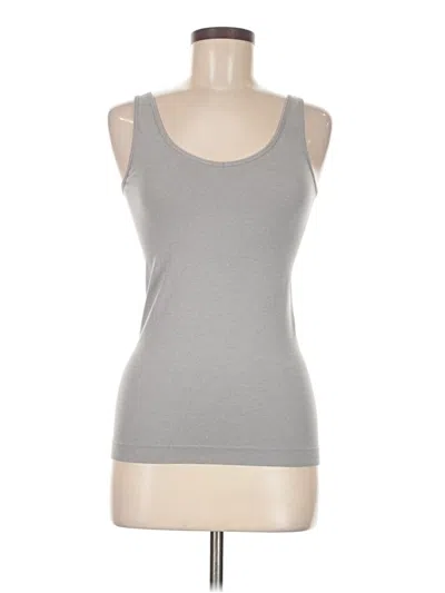 Pre-owned Ellen Tracy Tank Top Gray Strapless Neckline Tops