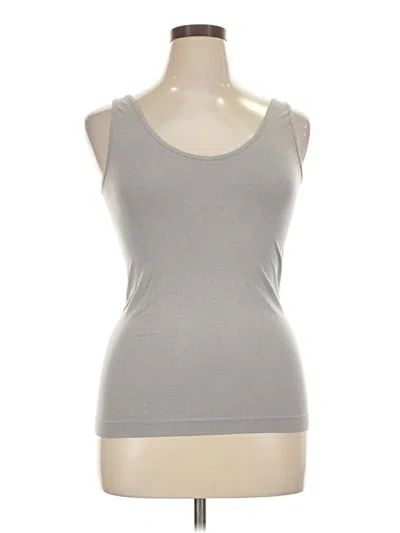 Pre-owned Ellen Tracy Tank Top Gray Strapless Neckline Tops