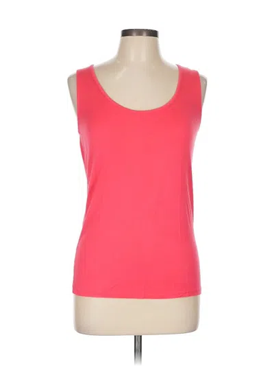 Pre-owned Ellen Tracy Tank Top Red Scoop Neck Tops
