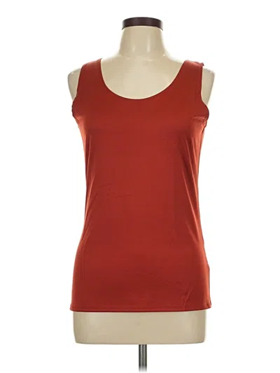 Pre-owned Ellen Tracy Tank Top Red Scoop Neck Tops