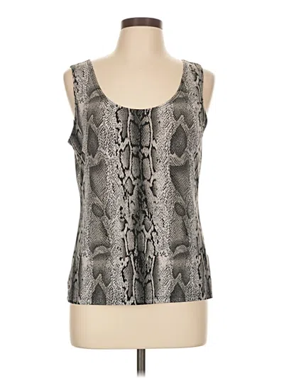 Pre-owned Ellen Tracy Tank Top Silver Halter Neckline Tops