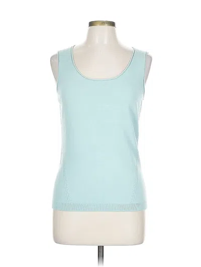 Pre-owned Ellen Tracy Tank Top Teal Sweetheart Neckline Tops In Blue