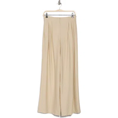 Ellen Tracy Textured Wide Leg Pants In Stone