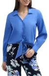 Ellen Tracy Tie Front Shirt In Azure