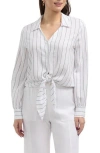 Ellen Tracy Tie Front Shirt In White