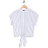 Ellen Tracy Tie Hem Button Front Top