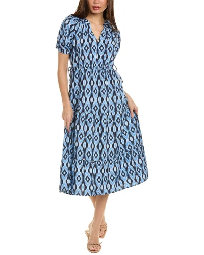 Ellen Tracy Tie Midi Dress In Blue