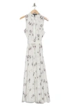 Ellen Tracy Tie Waist Shirtdress In Black Floral