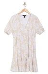 Ellen Tracy Tiered Linen Blend Dress In Linen Leaf