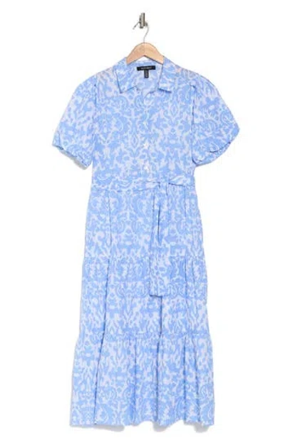 Ellen Tracy Tiered Puff Sleeve Shirtdress