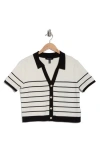 Ellen Tracy Tipped Polo Sweater In White