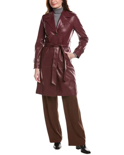 Ellen Tracy Trench Coat In Red