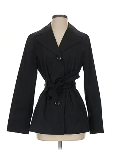 Pre-owned Ellen Tracy Trenchcoat In Black