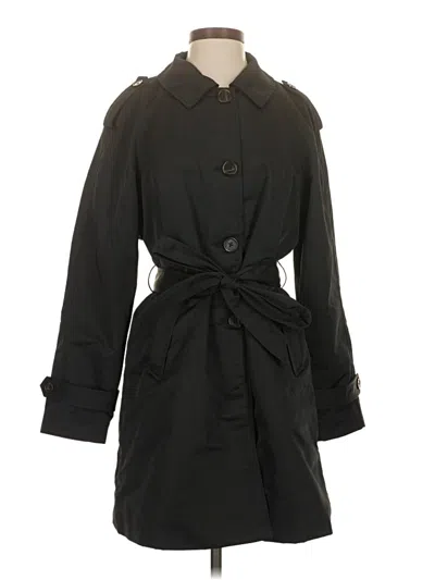 Pre-owned Ellen Tracy Trenchcoat In Black
