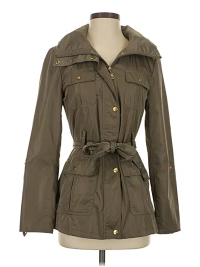Pre-owned Ellen Tracy Trenchcoat In Green