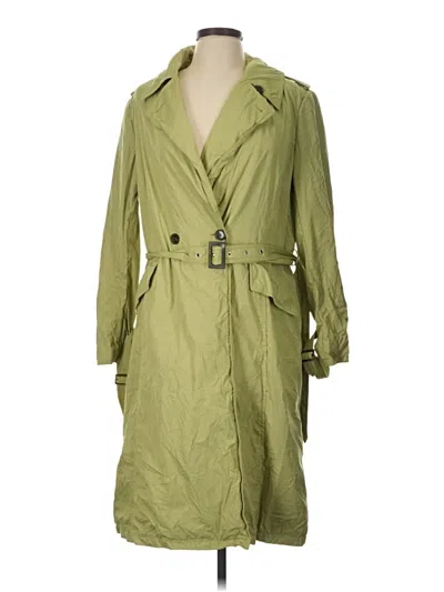 Pre-owned Ellen Tracy Trenchcoat In Green