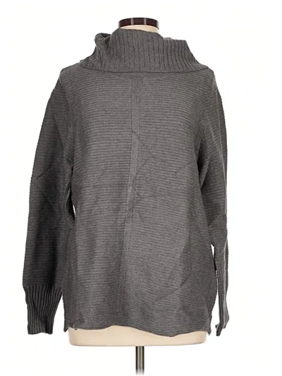 Pre-owned Ellen Tracy Turtleneck Sweater In Gray