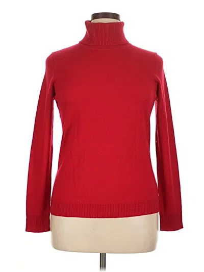 Pre-owned Ellen Tracy Turtleneck Sweater In Red