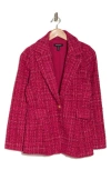 Ellen Tracy Tweed Blazer In Pink