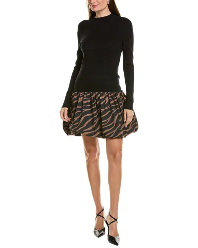 Ellen Tracy Twofer Bubble Skirt Dress In Black
