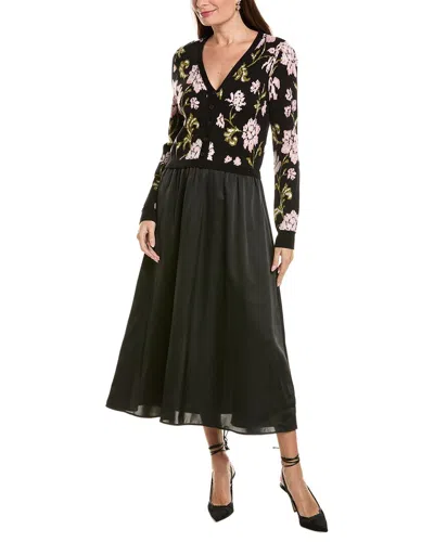 Ellen Tracy Twofer Cardigan Dress In Black