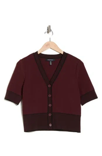 Ellen Tracy V-neck Sweater In Burgundy