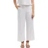 Ellen Tracy Wide Leg Linen Blend Cargo Pants In White