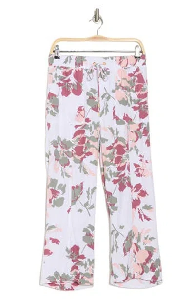 Ellen Tracy Wide Leg Linen Blend Drawstring Crop Pants