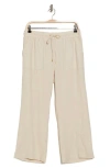 Ellen Tracy Wide Leg Linen Blend Drawstring Crop Pants