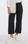 Ellen Tracy Wide Leg Linen Blend Drawstring Crop Pants In Black