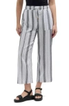 Ellen Tracy Wide Leg Linen Blend Drawstring Crop Pants In Gray