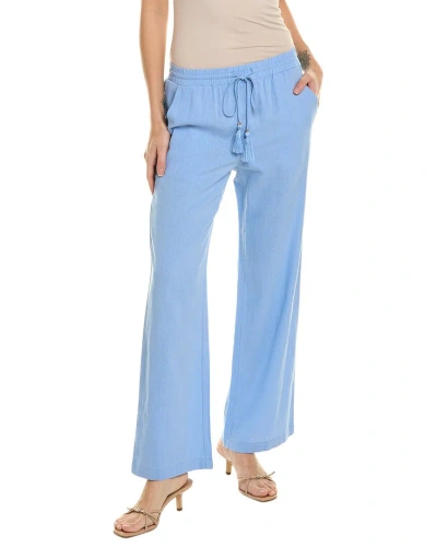 Ellen Tracy Wide Leg Linen-blend Pant In Multi ModeSens