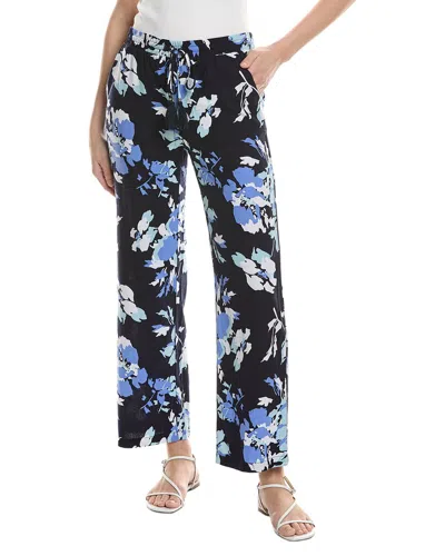 Ellen Tracy Wide Leg Linen-blend Pant In Black