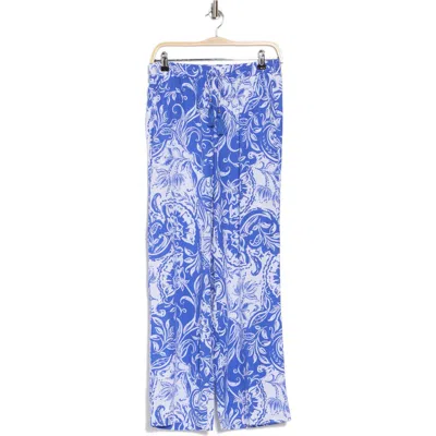 Ellen Tracy Wide-leg Pants In Azure Batik Floral