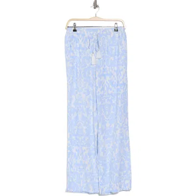 Ellen Tracy Wide-leg Pants In Baby Blue Damask