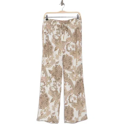 Ellen Tracy Wide-leg Pants In Ivory Multi Paisley