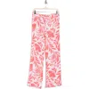 Ellen Tracy Wide-leg Pants In Tropical Coral Floral