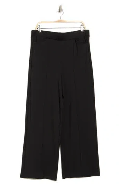 Ellen Tracy Wide Leg Ponte Pull-on Pants In Black