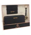 Ellen Tracy Women's 3 Piece Wallet, Id Card Case, & Key Fob Boxed Gift Set In Black In Black