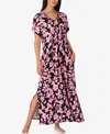 Ellen Tracy Women's Above Elbow Sleepwear Gown In Pink