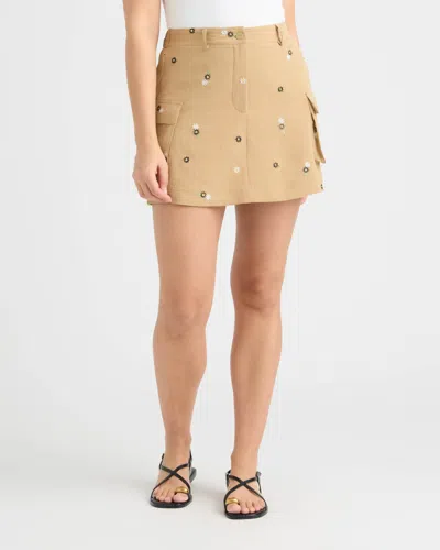 Ellen Tracy Women's Airflow Skort With Embroidery In Neutral