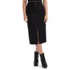 Ellen Tracy Pleated Flared Satin Maxi Skirt In Black