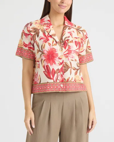 Ellen Tracy Women's Camp Shirt In Pink